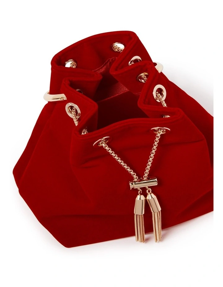 Signature Charlie Chain Metal Handle Bag in Red image 3