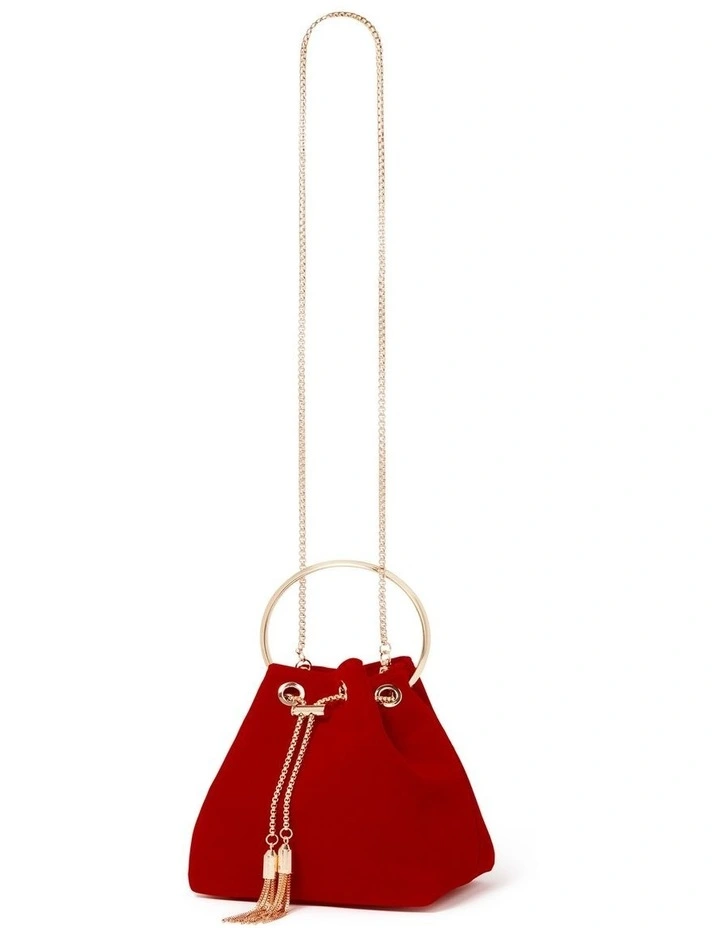Signature Charlie Chain Metal Handle Bag in Red image 4