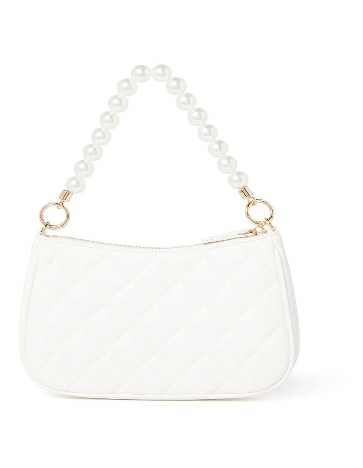 Penelope Quilted Shoulder Bag in White image 1
