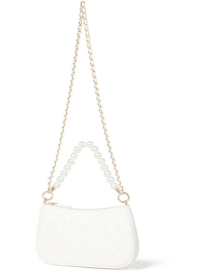 Penelope Quilted Shoulder Bag in White image 4