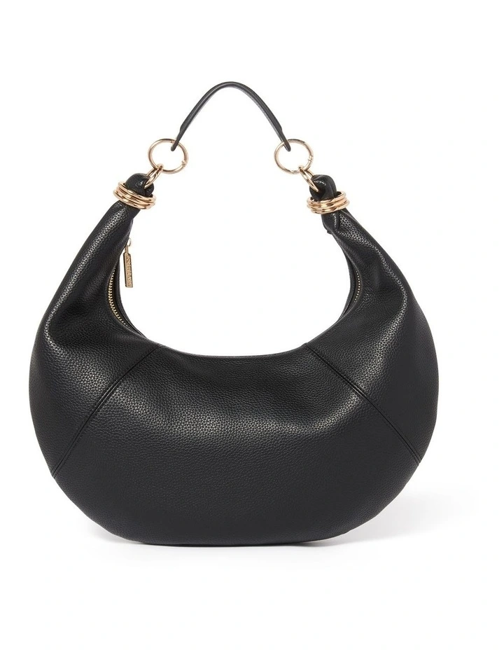 Cayla Metal Trim Scoop Bag in Black image 1