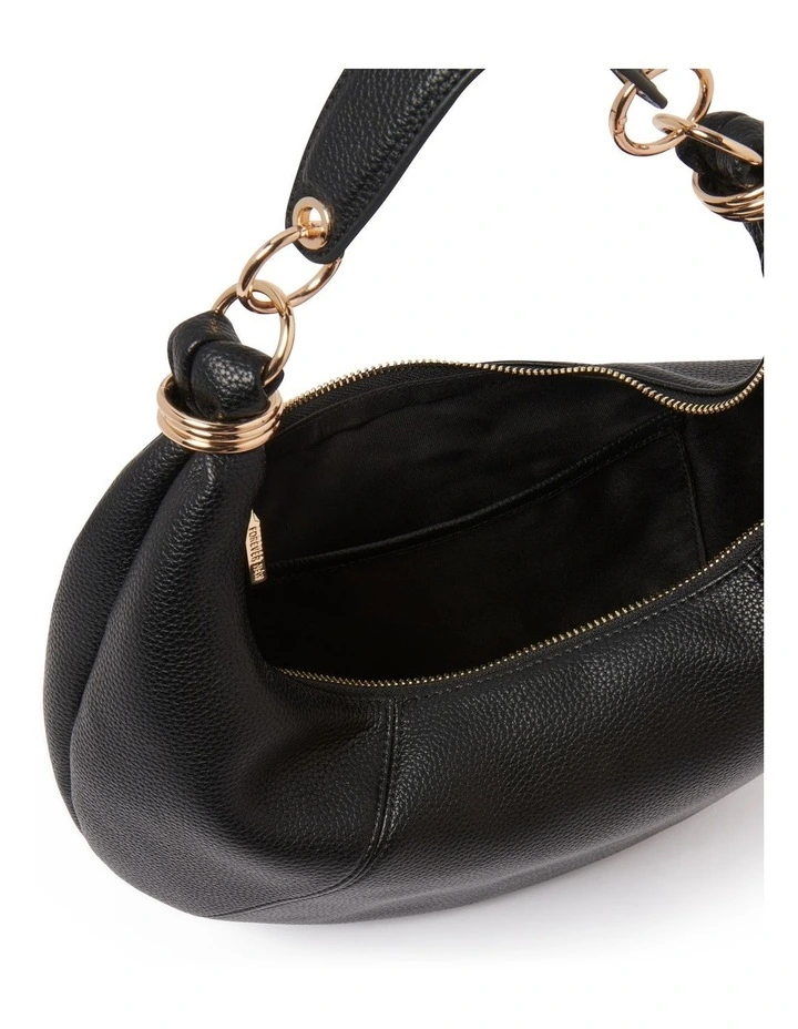 Cayla Metal Trim Scoop Bag in Black image 2