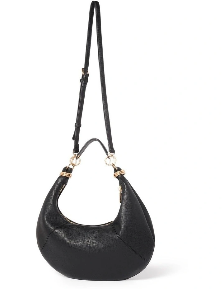 Cayla Metal Trim Scoop Bag in Black image 3