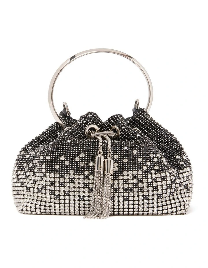 Skylah Sparkle Metal Handle Bag in Black/Crystal image 1