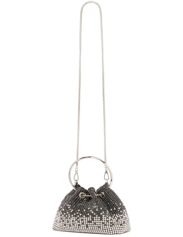 Skylah Sparkle Metal Handle Bag in Black/Crystal image 2