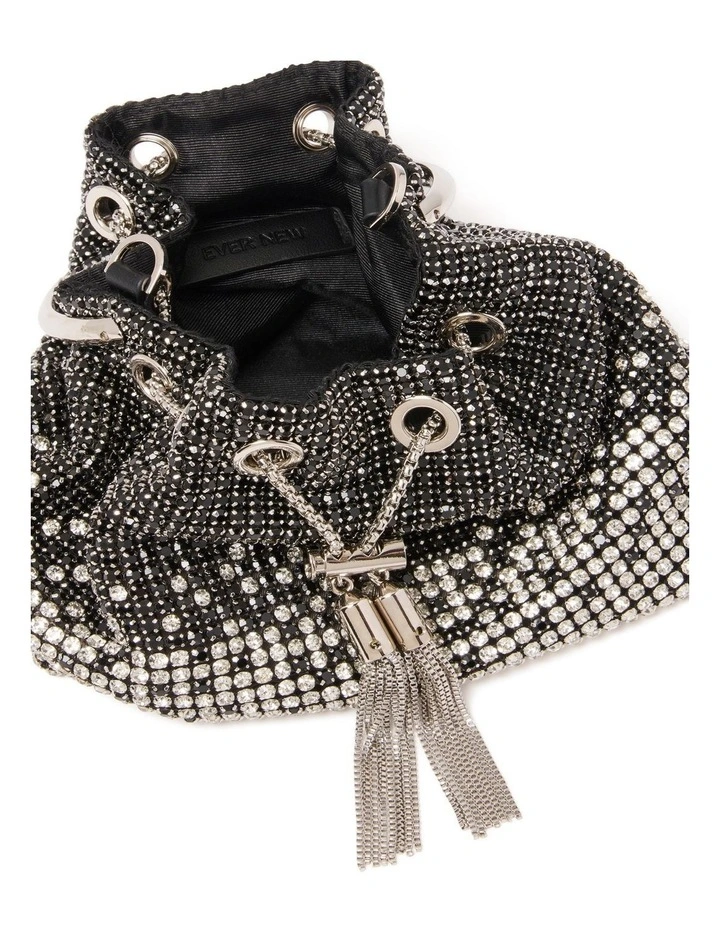 Skylah Sparkle Metal Handle Bag in Black/Crystal image 3