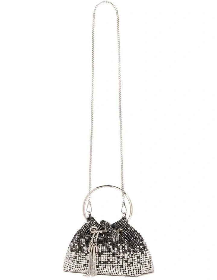 Skylah Sparkle Metal Handle Bag in Black/Crystal image 4