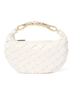 Willa Weave Metal Handle Bag in White