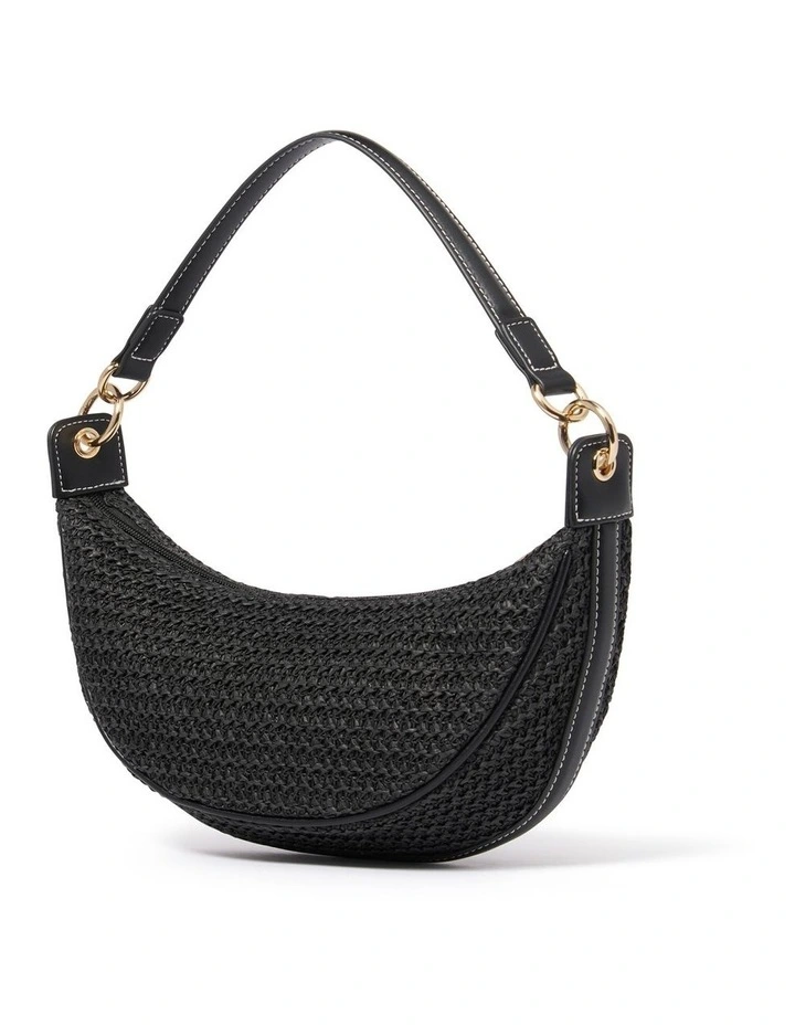 Taisa Weave Shoulder Bag in Black image 2