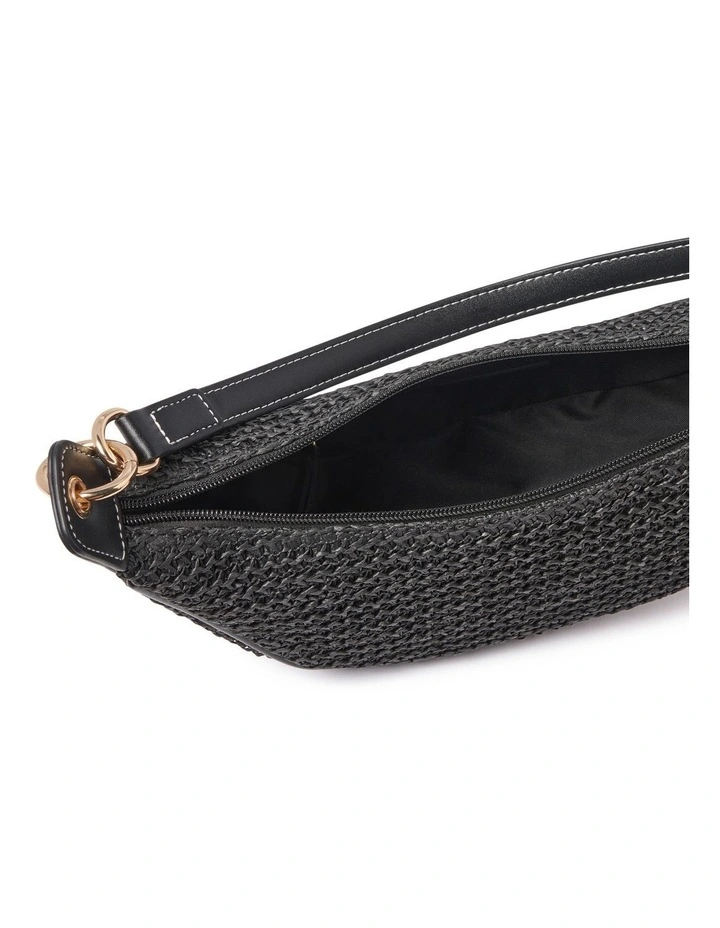 Taisa Weave Shoulder Bag in Black image 3