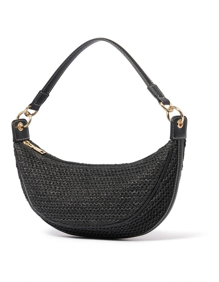 Taisa Weave Shoulder Bag in Black image 4