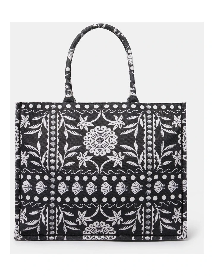 Posey Printed Tote in Black image 1