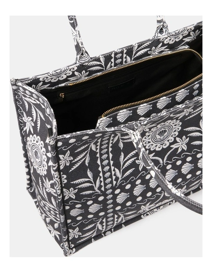Posey Printed Tote in Black image 2