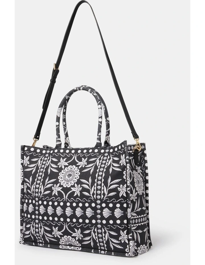 Posey Printed Tote in Black image 3
