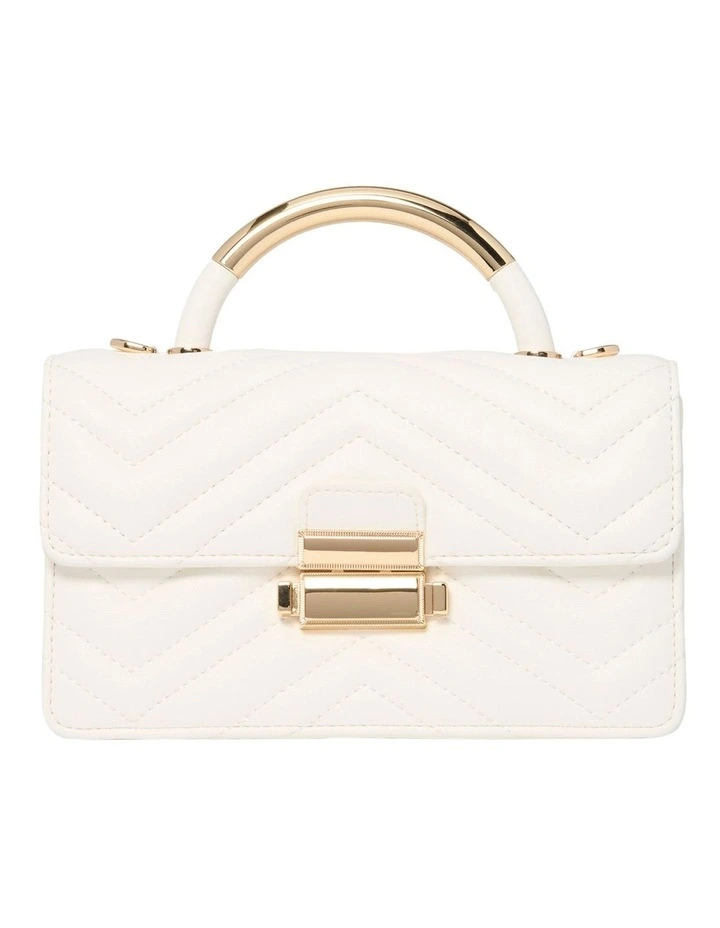 Mandy Metal Top Handle Bag in White image 1