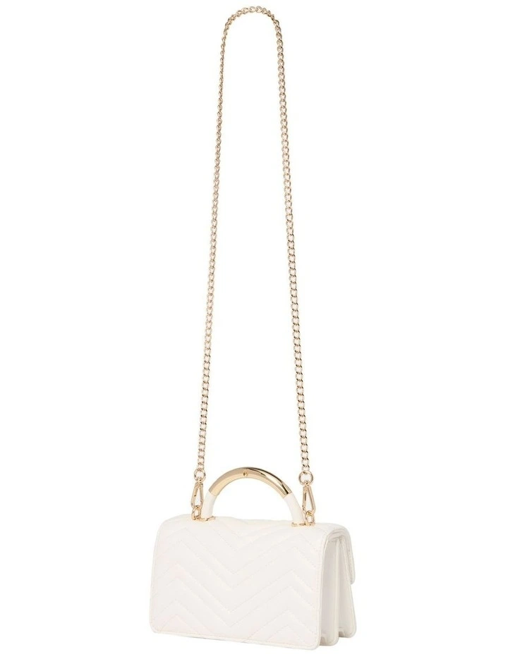 Mandy Metal Top Handle Bag in White image 2