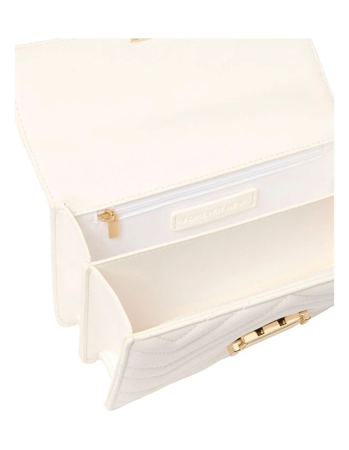 Mandy Metal Top Handle Bag in White image 4