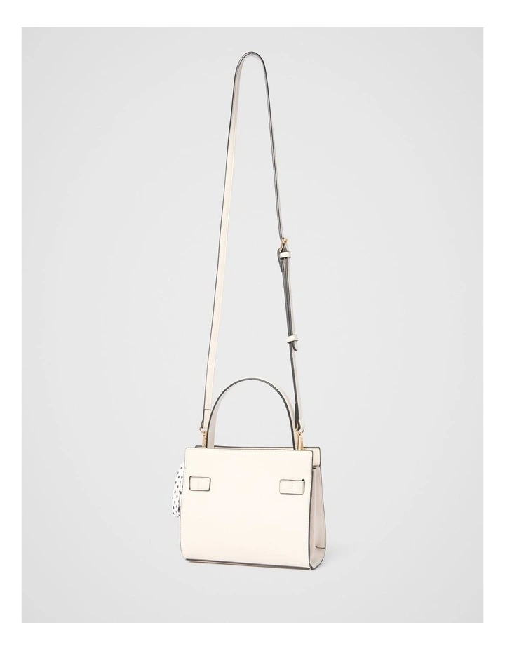 Serin Small Lock Top Handle Bag in White image 2