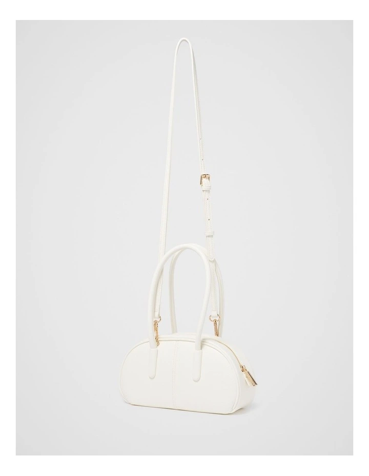 Emily Small Barrel Bag in White image 2