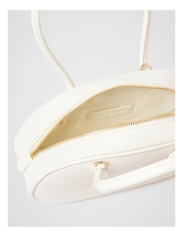 Emily Small Barrel Bag in White image 3