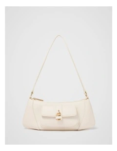 Verity Lock Shoulder Bag in Cream