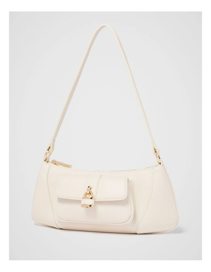 Verity Lock Shoulder Bag in Cream image 4