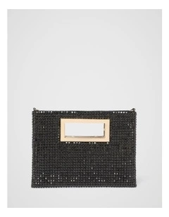 Mary Metal Handle Clutch Bag in Black