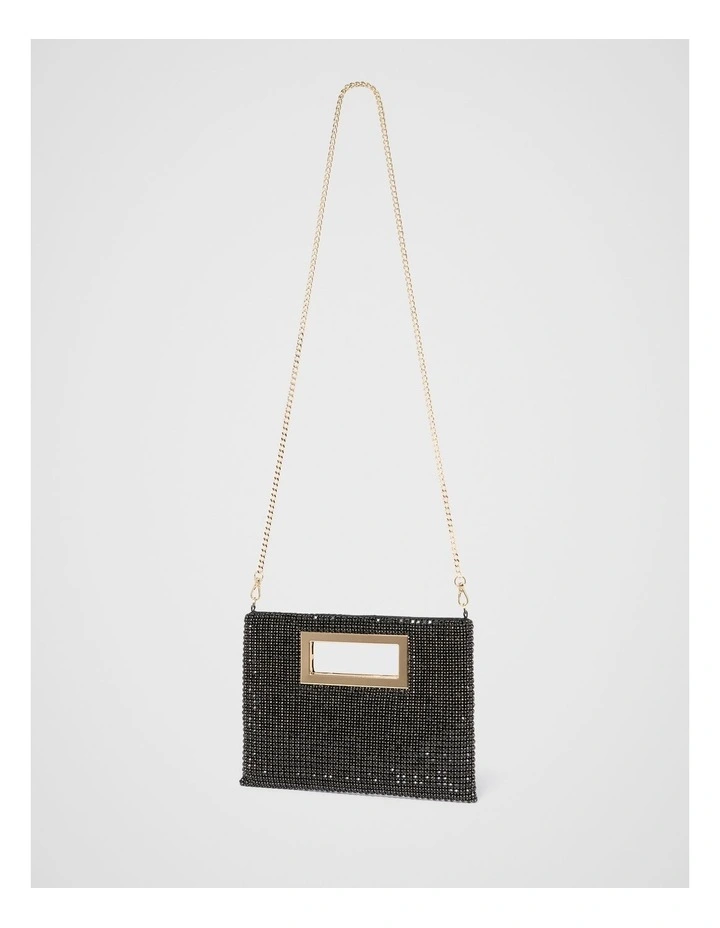 Mary Metal Handle Clutch Bag in Black image 2