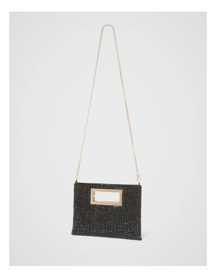 Mary Metal Handle Clutch Bag in Black image 4
