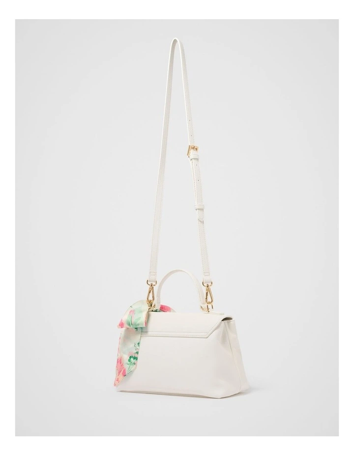 Amilia Lock Top Handle Bag in White image 2