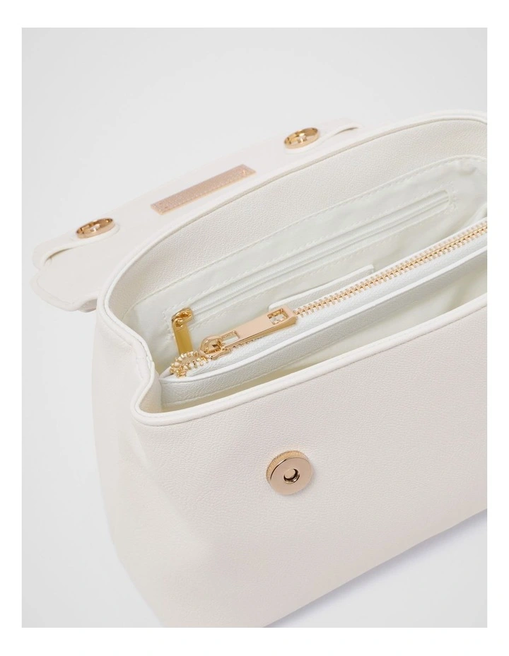 Amilia Lock Top Handle Bag in White image 3