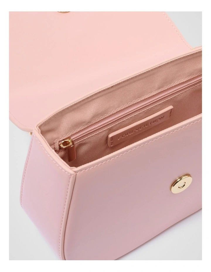 Melanie Bow Metal Handle Bag in Pink image 3