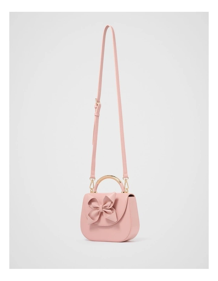 Melanie Bow Metal Handle Bag in Pink image 4