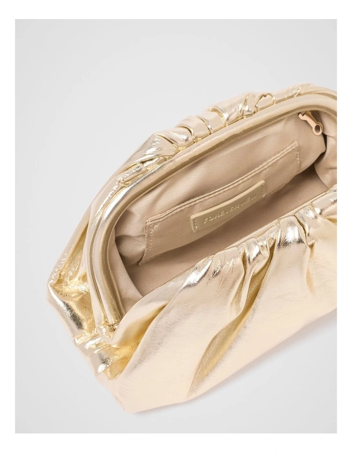 Zayla Soft Clutch Bag in Gold image 3