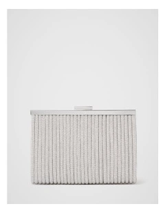 Amanda Sparkle Frame Clutch Bag in Silver