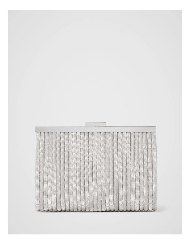 Amanda Sparkle Frame Clutch Bag in Silver image 1
