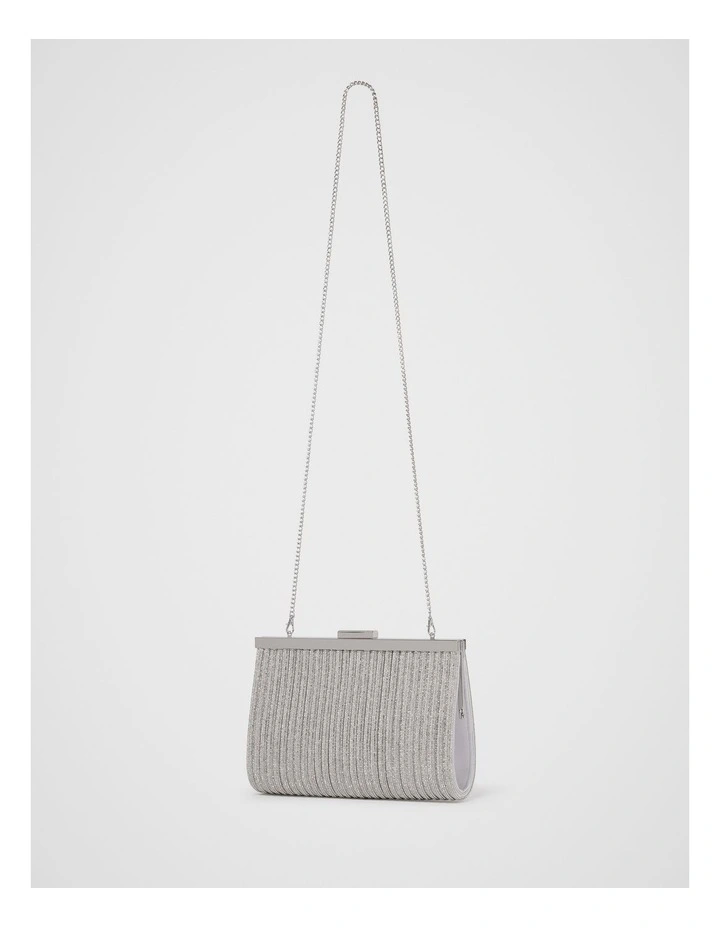 Amanda Sparkle Frame Clutch Bag in Silver image 2