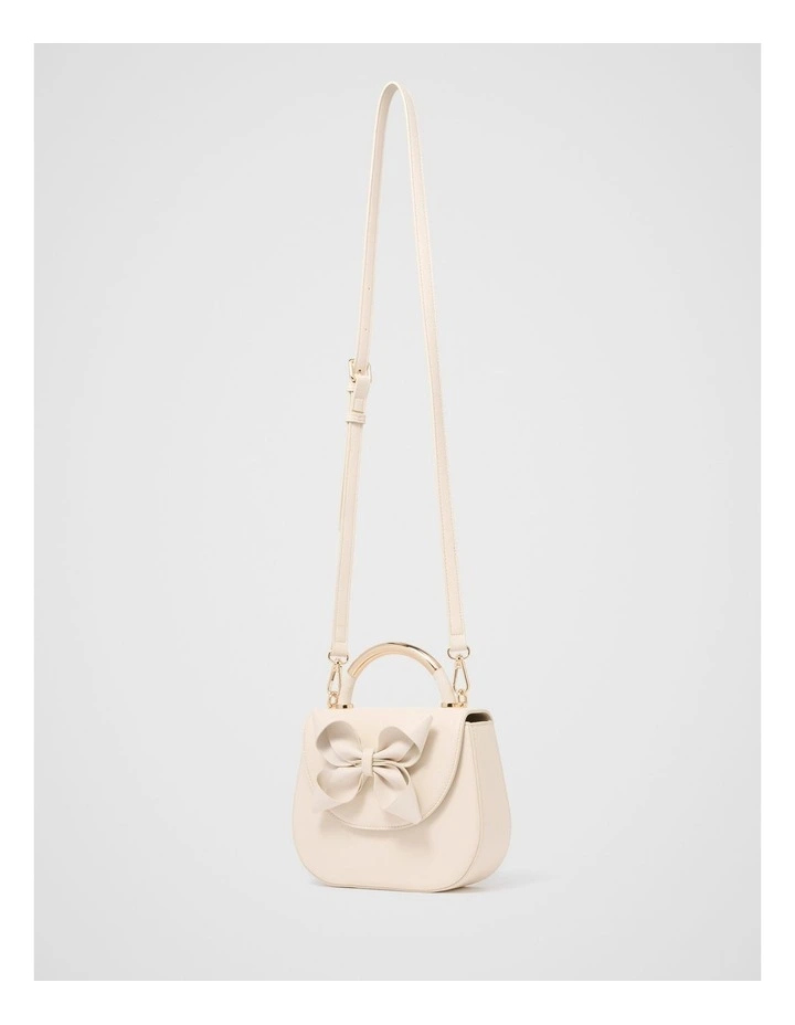 Melanie Bow Metal Handle Bag in Cream image 4
