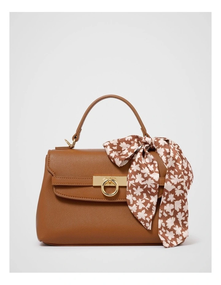 Amilia Lock Top Handle Bag in Brown image 1