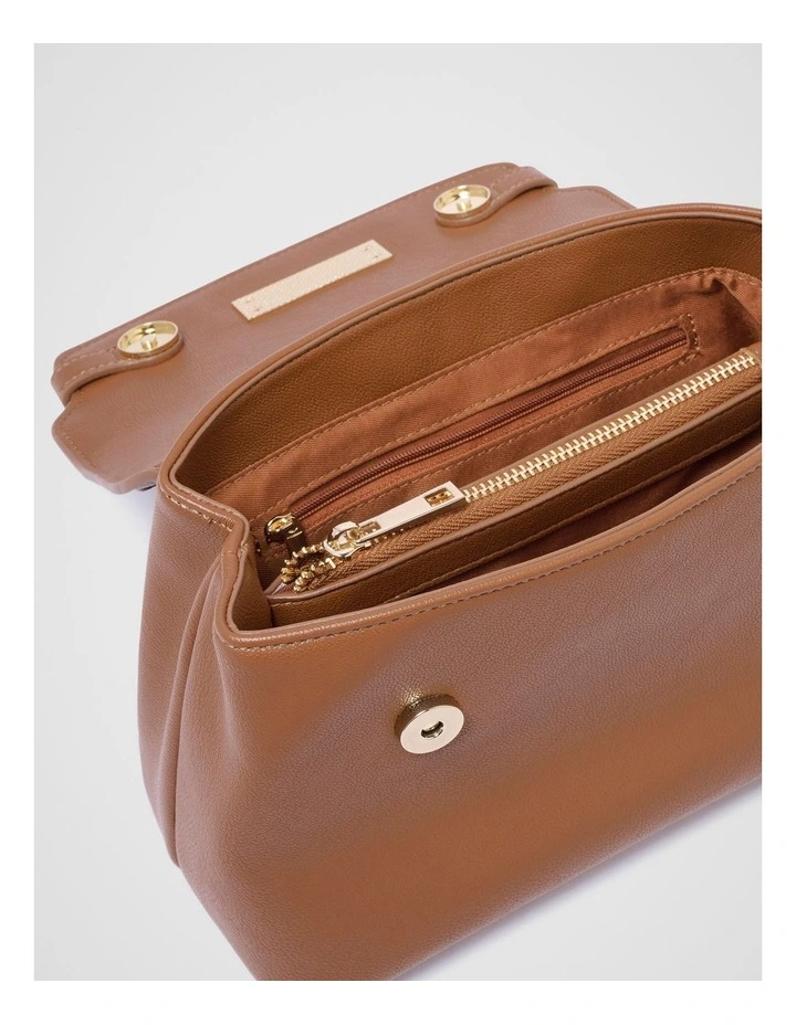 Amilia Lock Top Handle Bag in Brown image 3