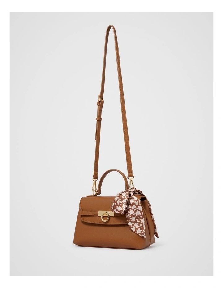 Amilia Lock Top Handle Bag in Brown image 4
