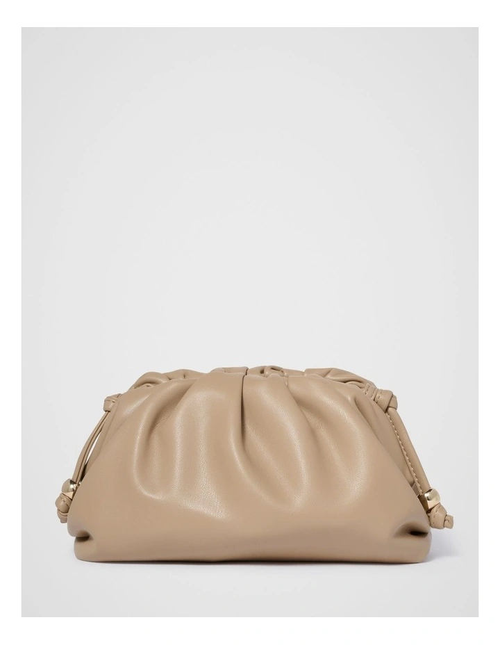Sierra Soft Ruched Clutch in Beige image 1