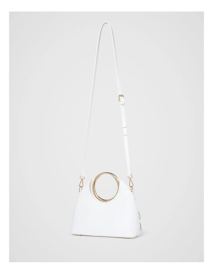 Mavin Cutout Floral Metal Handle Bag in White image 2