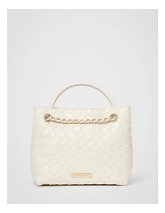 Lillian Weave Small Tote Bag in White