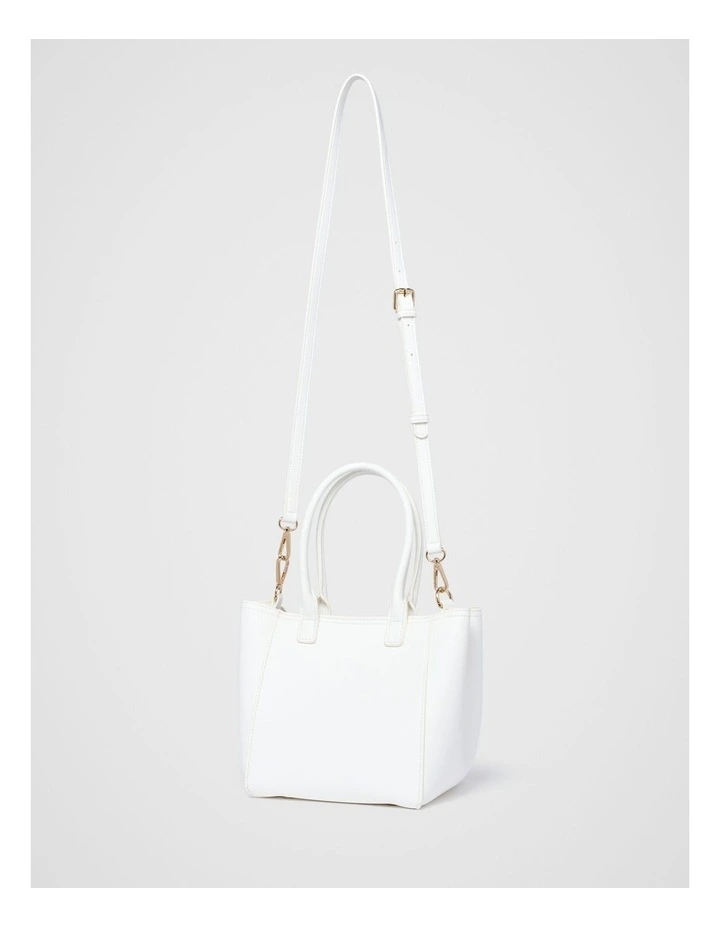 Clementine Cutout Floral Tote Bag in White image 2