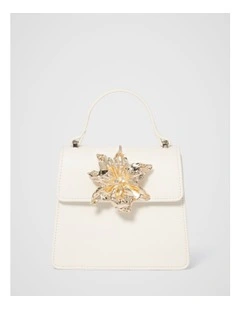 Maria Metal Flower Small Bag in White