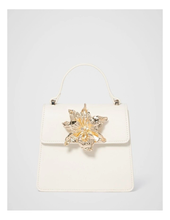 Maria Metal Flower Small Bag in White image 1