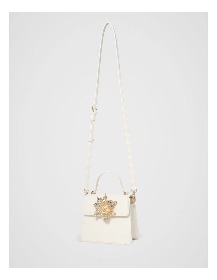 Maria Metal Flower Small Bag in White image 4