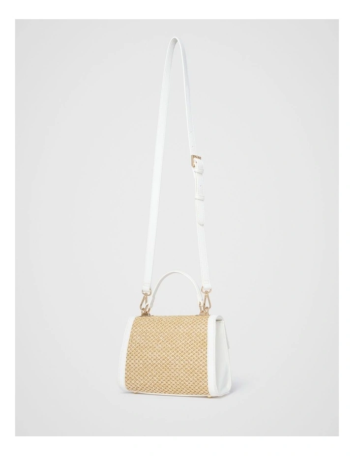 Fiora Floral Crochet Top Handle Bag in White image 2