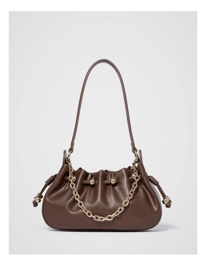 Dakota Drawstring Chain Bag in Chocolate image 1